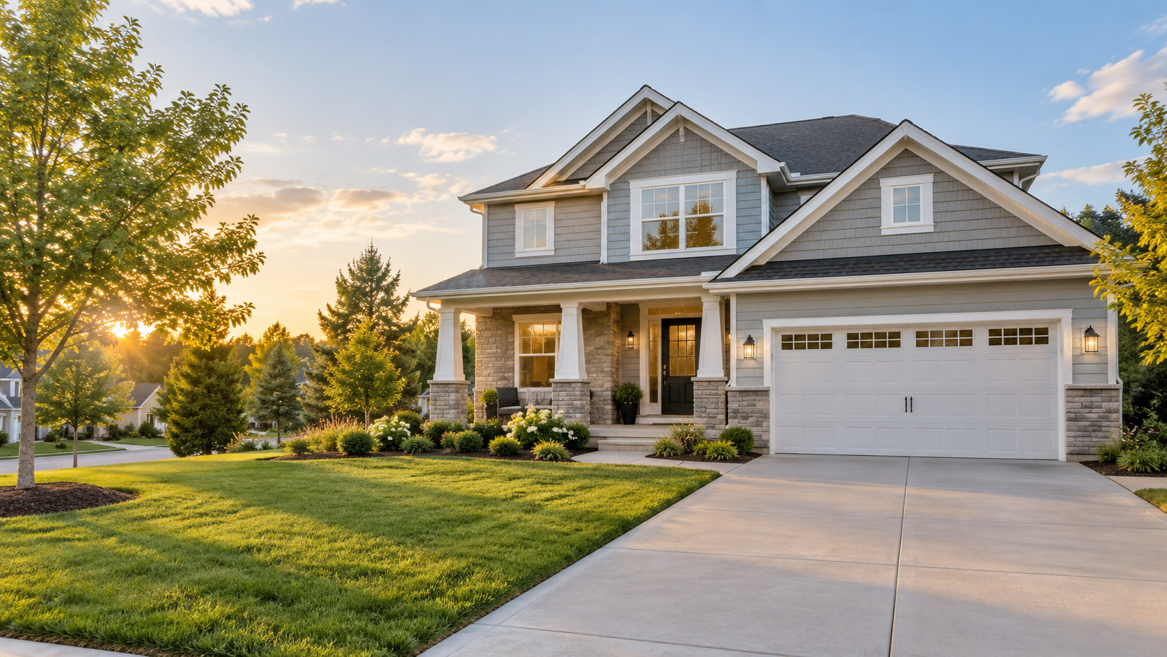 Two-story suburban house featured in the sample AI property report